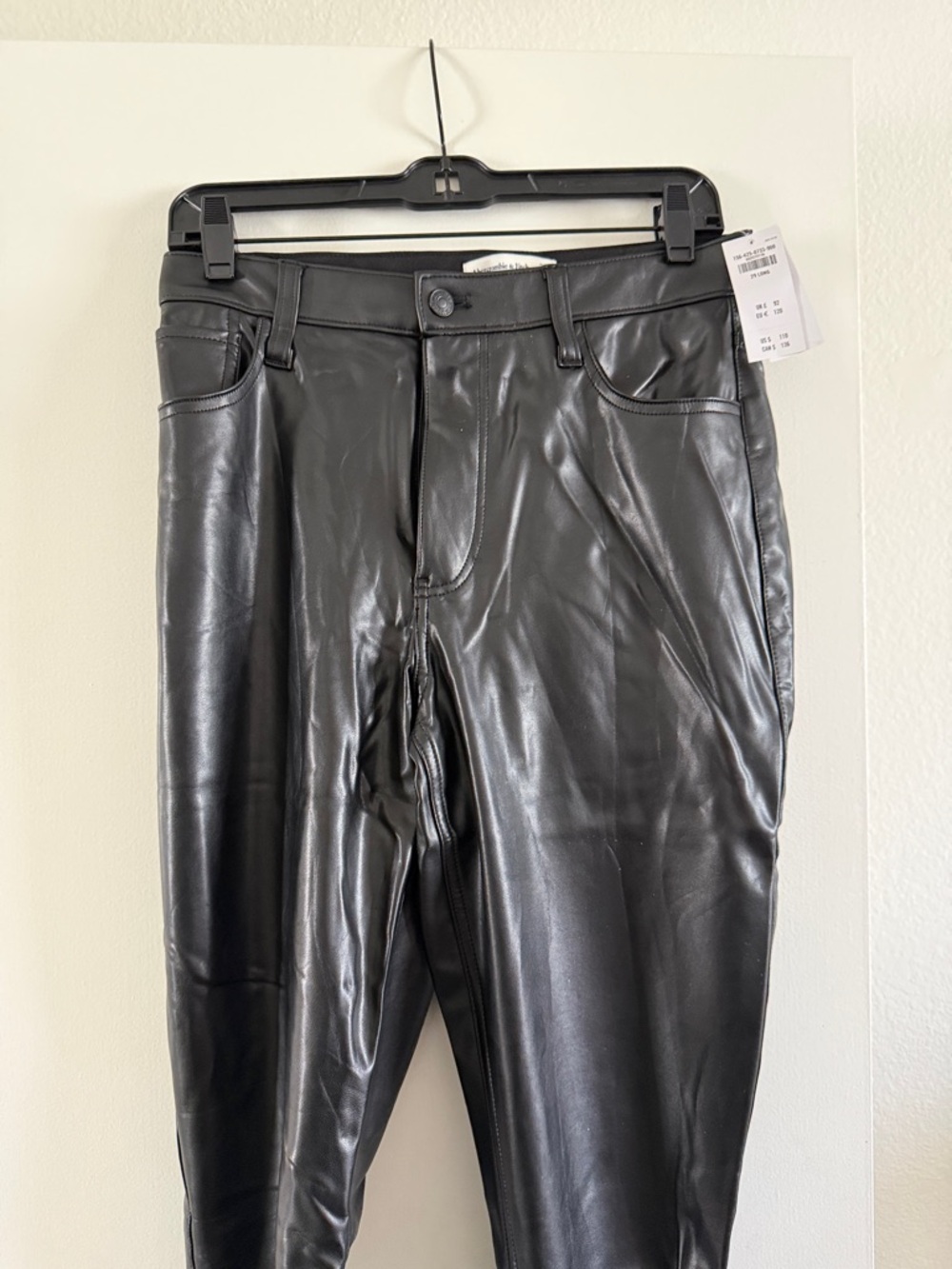 Abercrombie & Fitch Black Vegan Leather Skinny High-Rise Pants